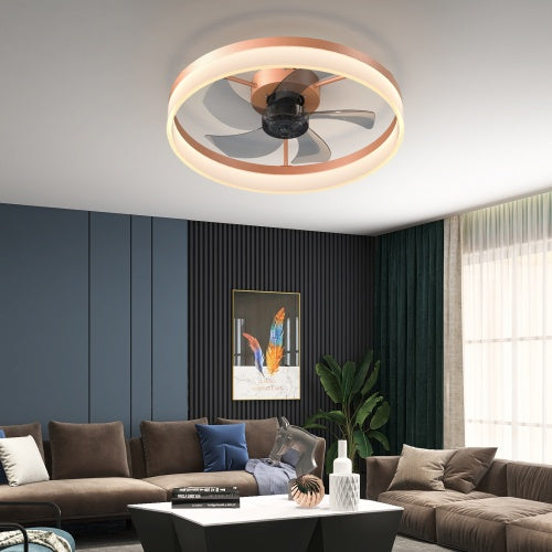 Ceiling Fan With Light Dimmable LED Recessed Mount Slim Modern Ceiling Fan Unavailable Platforms- Temu